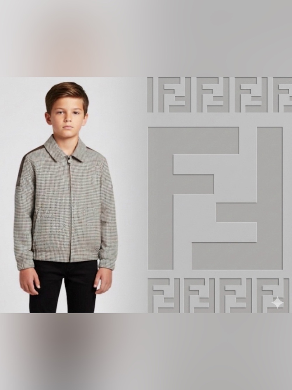 Authentic Fendi luxury designer signature gingham FF print jacket sz 6